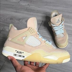 Air Jordan 4 Retro Off-White SP Sail Sneakers